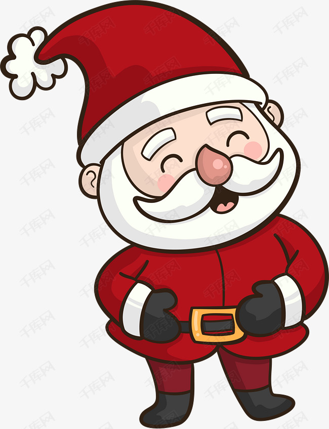 开心大笑卡通圣诞老人素材图片免费下载_高清psd_千库