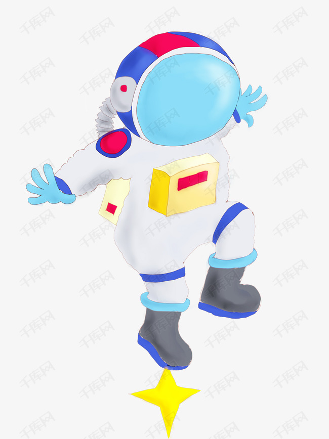 飞向太空的人物插画