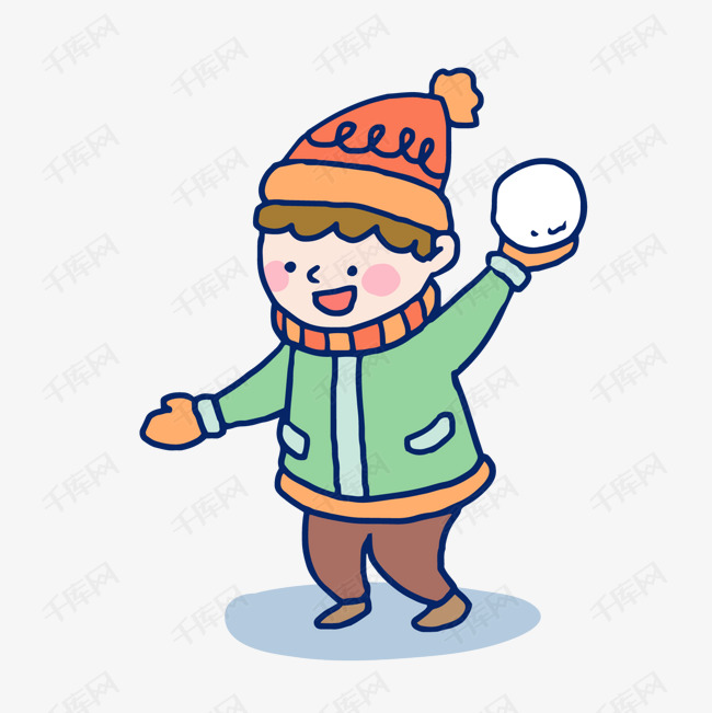 冬季打雪仗男孩矢量图的素材免抠卡通人物卡通男孩打雪仗男孩矢量图