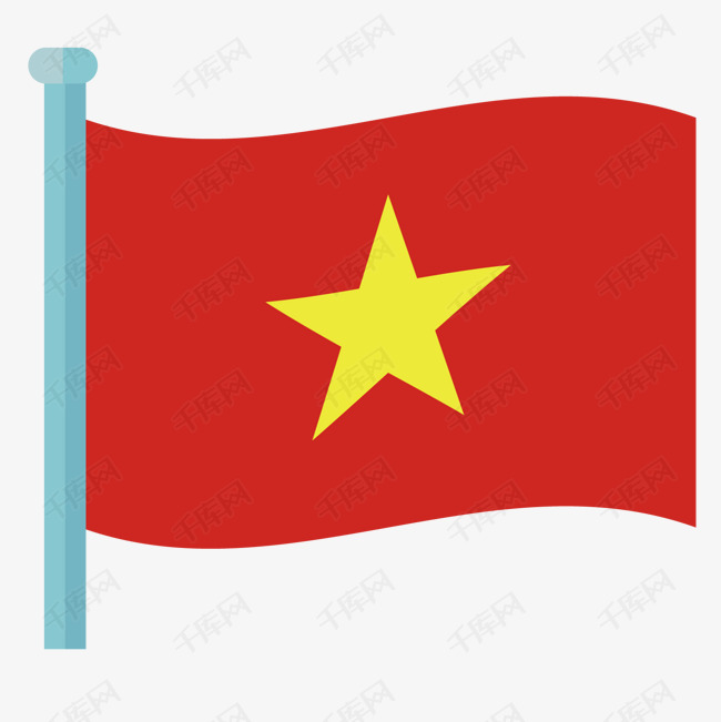 红色创意越南国旗元素