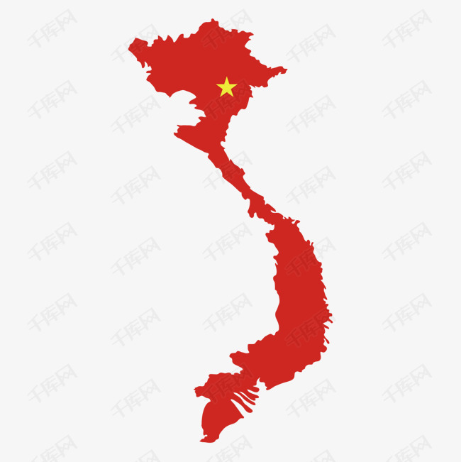 红色越南地图元素
