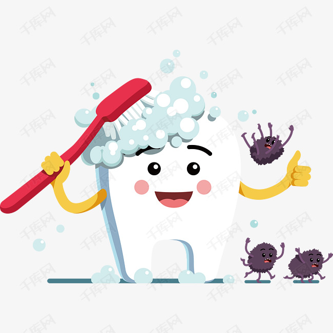 细菌和刷牙的牙刷