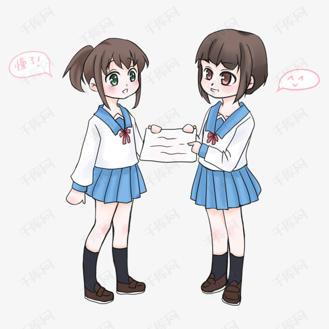 学习系列之两个女同学在交流考试成绩