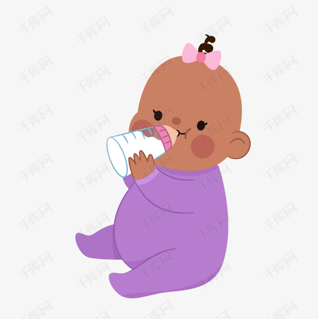 喝奶的婴儿矢量图的素材免抠卡通小孩婴儿矢量图婴幼儿非洲婴儿背景