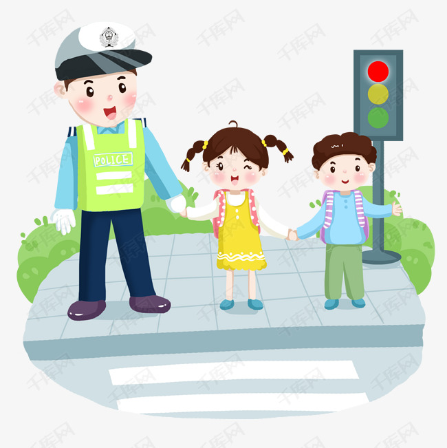 卡通手绘交通安全日