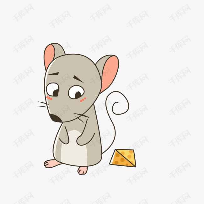 的小老鼠的素材免抠卡通手绘灰色的小老鼠灰色的老鼠老鼠可爱的小老鼠
