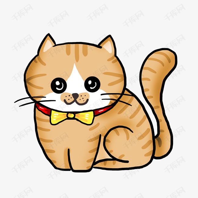 手绘卡通猫咪插画