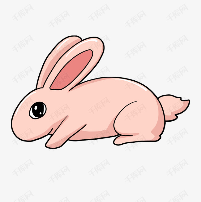 卡通可爱粉色兔子