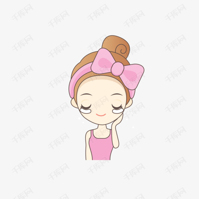 卡通美容爱美女孩