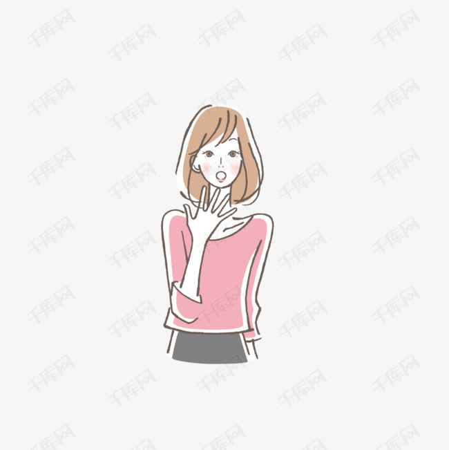 卡通美容瘦脸女孩