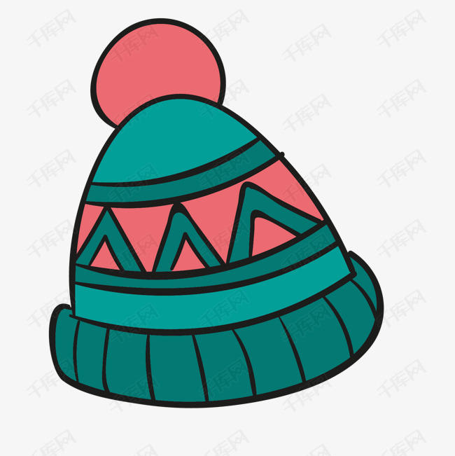 红绿色卡通冬季帽子