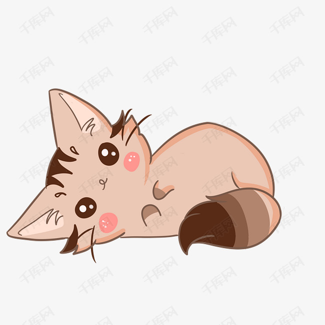 卡通手绘可爱猫咪插画