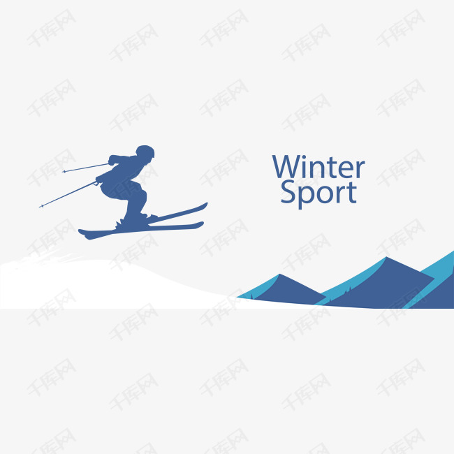 冬天运动滑雪人物