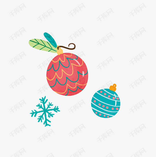 个性圣诞节矢量卡通圣诞装饰球素材图片免费下载_高清