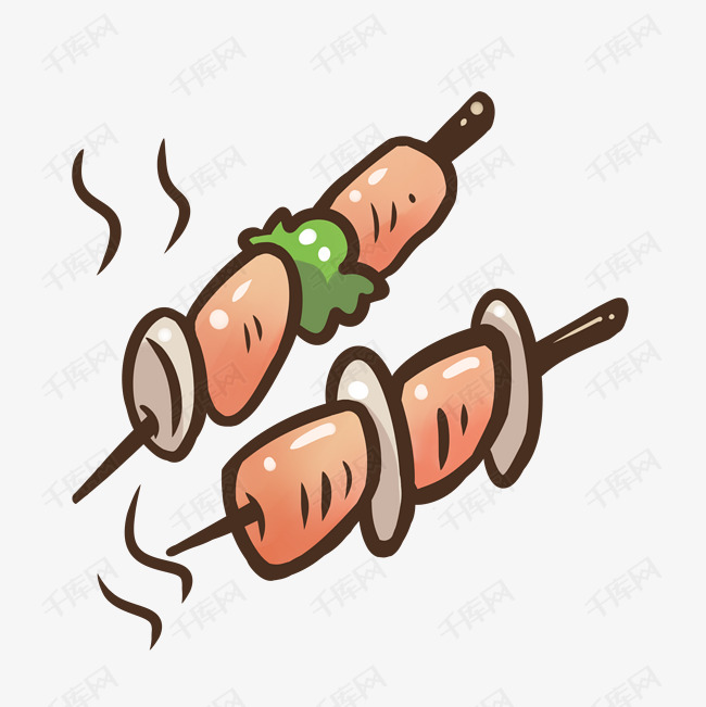 美食巴西烤肉插画