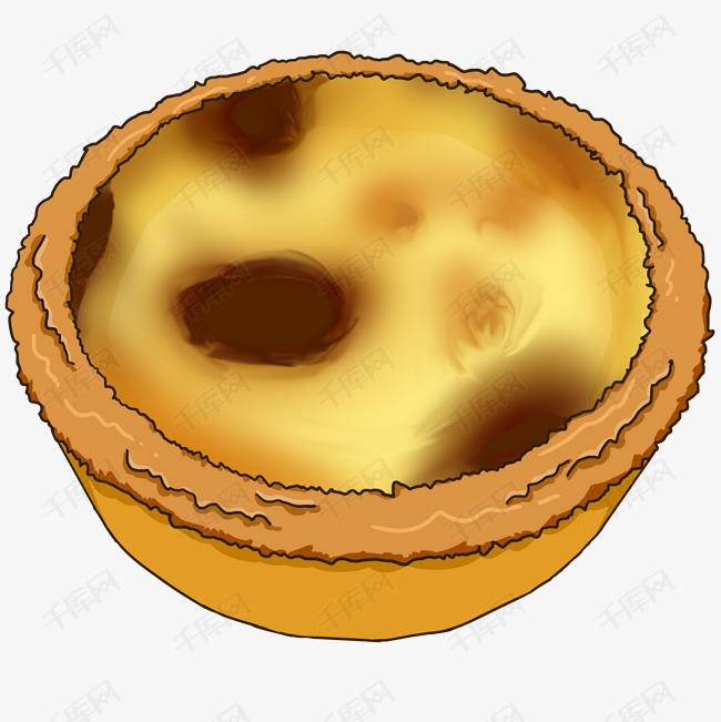 手绘蛋挞美食插画