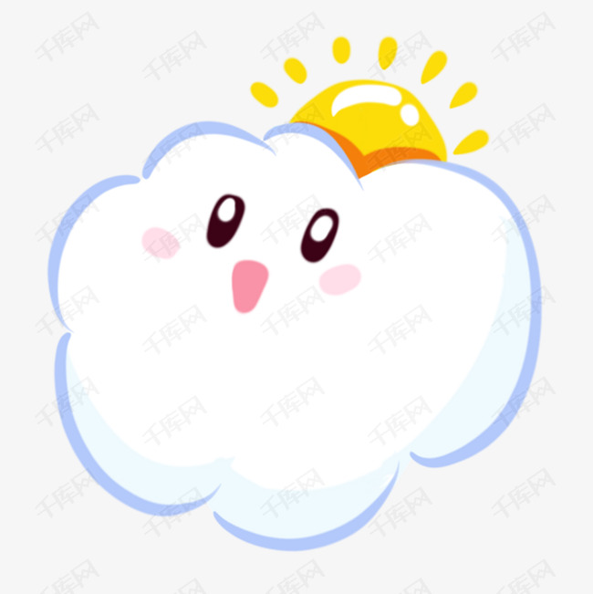 卡通简笔画白云手绘可爱卡通云朵