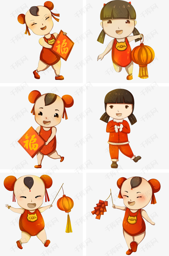 可爱福娃                                        福字年画