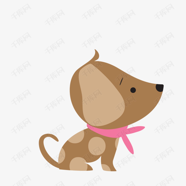 一只可爱的大头斑点狗的素材免抠一只狗斑点狗大头卡通可爱扁平化