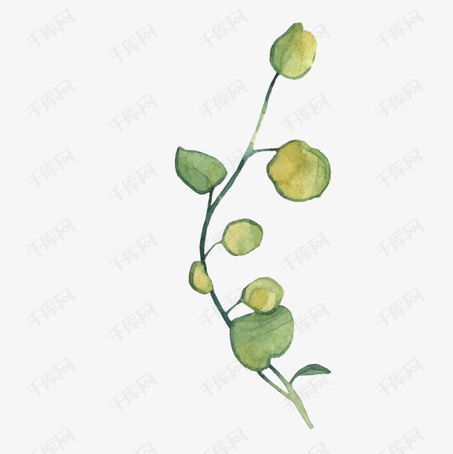 一株叶子有点黄的植物的素材免抠一株植物叶子发黄枯黄秋天矢量图