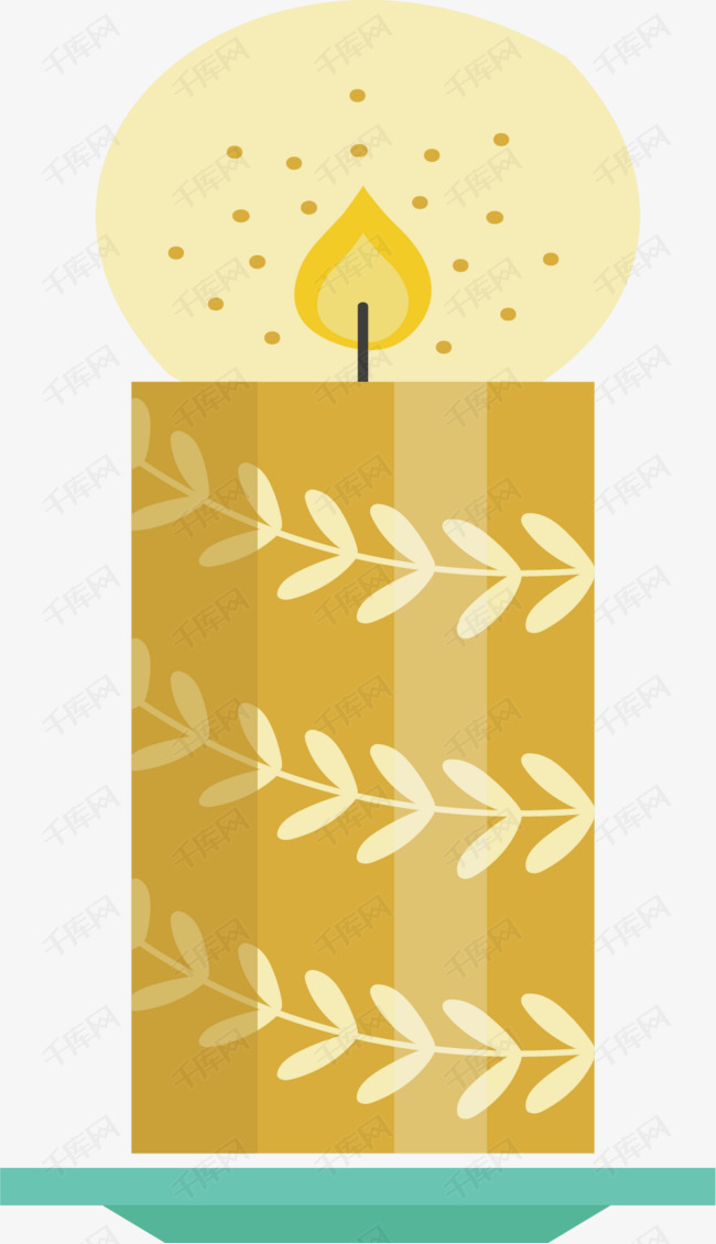 金色花纹圣诞节蜡烛