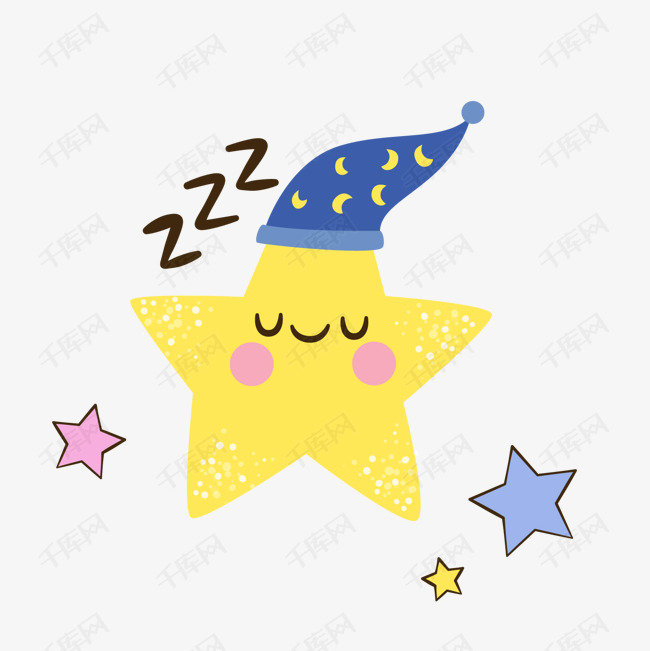 睡觉可爱星星矢量图的素材免抠卡通星星黄色星星矢量图背景装饰可爱