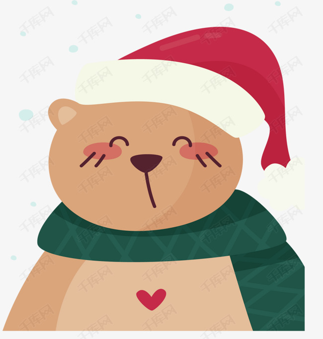 可爱的大熊的素材免抠矢量png大熊可爱大熊圣诞节圣诞节大熊卡通大熊