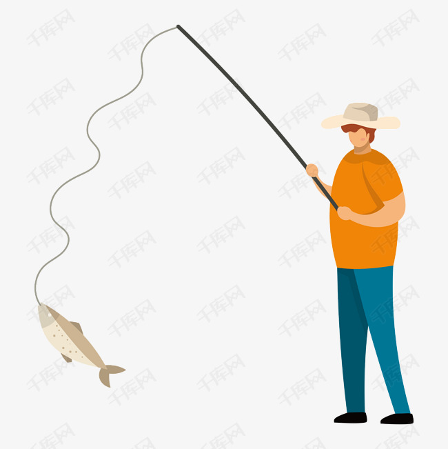 卡通钓鱼png下载