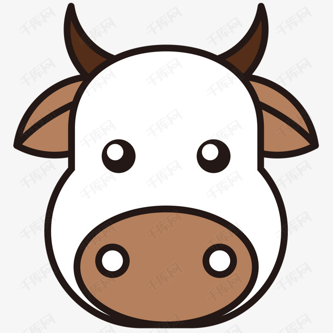 卡通牛png下载的素材免抠动物头像奶牛卡通牛卡通插图创意卡通