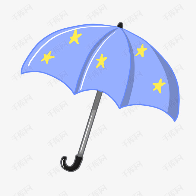 蓝色的旅行雨伞插画