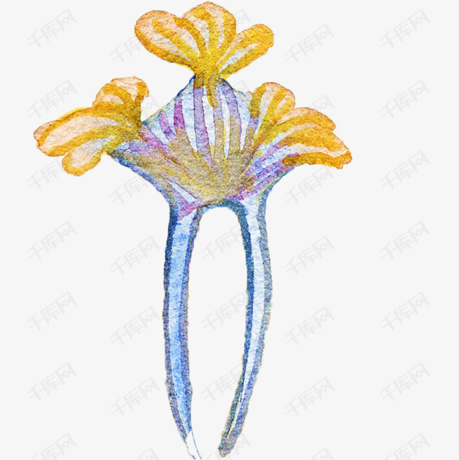 卡通手绘传统发钗插画