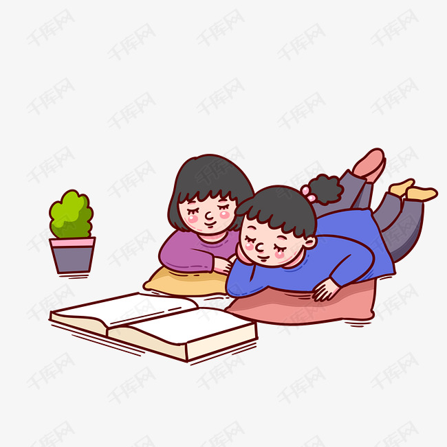手绘卡通矢量学生努力学习