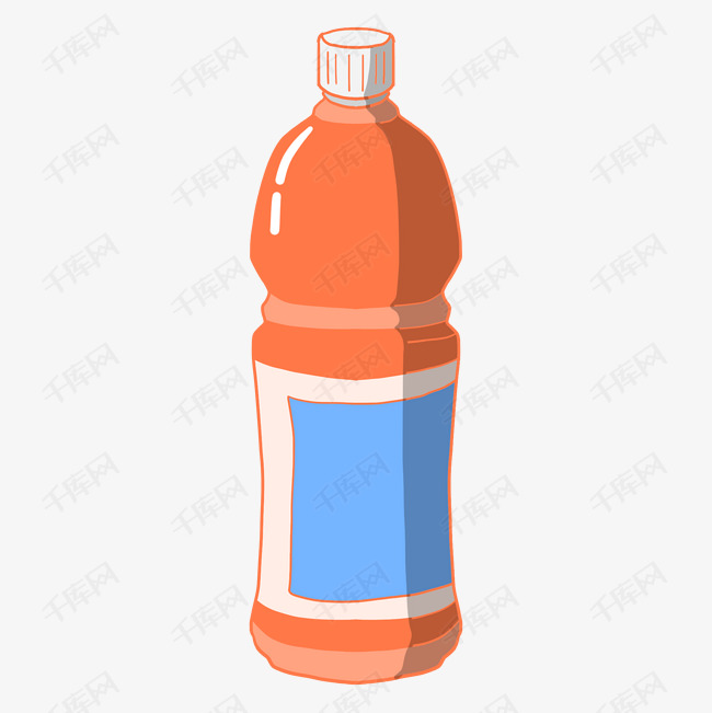 红色的饮料瓶手绘插画