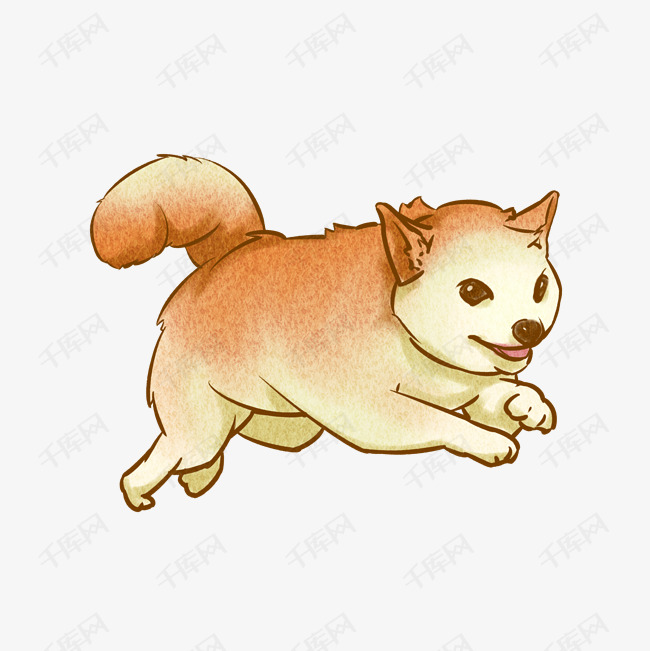 手绘萌宠小狗插画