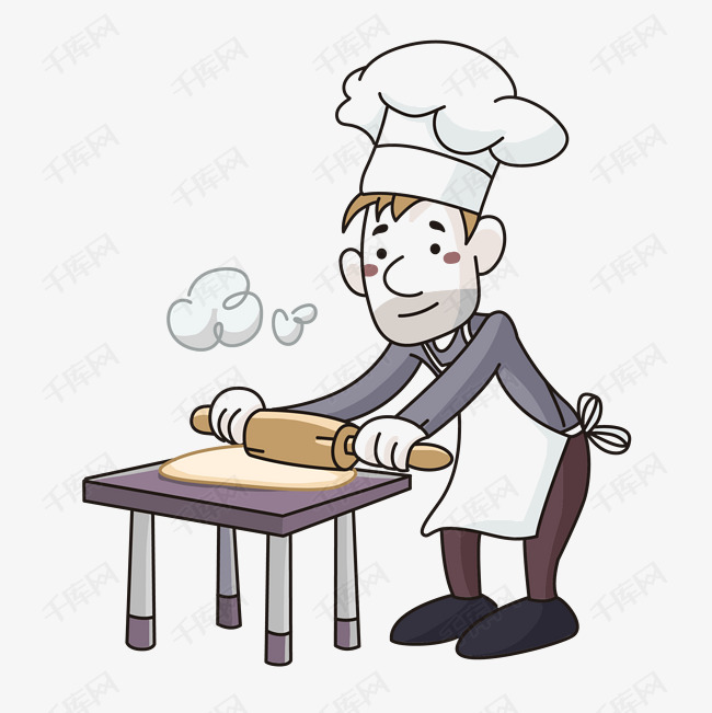 卡通面点师png下载的素材免抠糕点师厨师卡通面点师卡通插图创意卡通