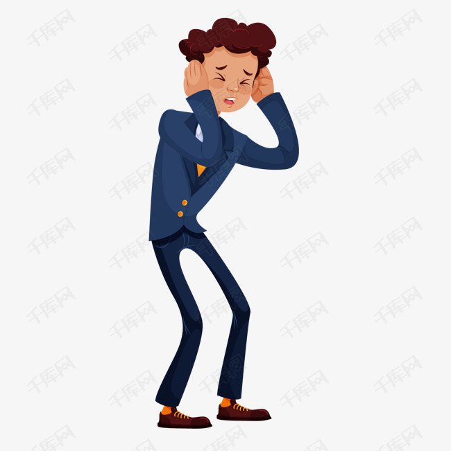一个双手抱头的男人