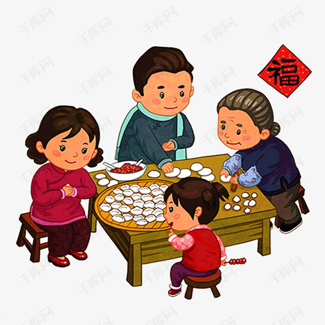 冬至包饺子主题插画素材图片免费下载_高清psd_千库网