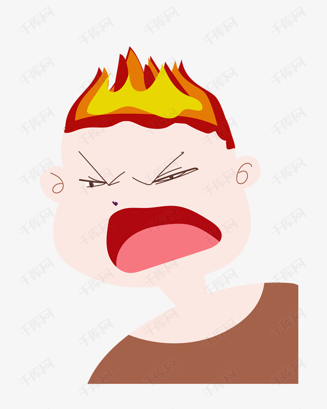生气愤怒的表情插画