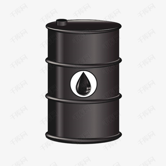 手绘黑色油滴油桶
