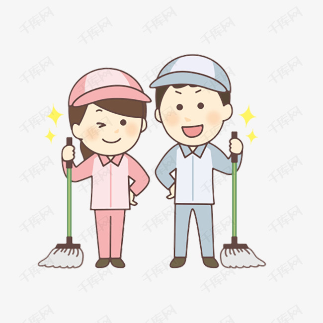 用扫把清洁日系卡通图的素材免抠扫把清洁卡通手绘装饰图简笔画