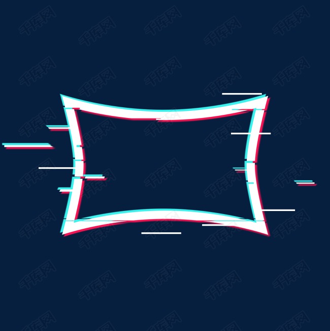 抖音轻故障风不规则四边形边框