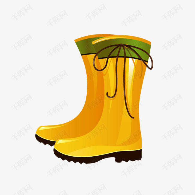 蝴蝶结雨靴卡通图