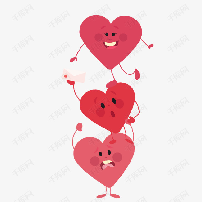 卡通心形png下载的素材免抠红心爱心心形表情卡通心形卡通插图