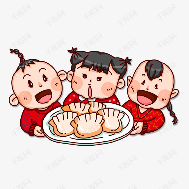 2019新春吃饺子萌娃素材图片免费下载_高清psd_千库网