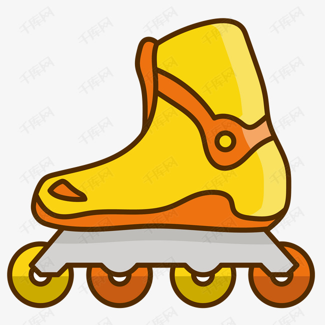 黄色填充矢量轮滑鞋素材图片免费下载_高清psd_千库网