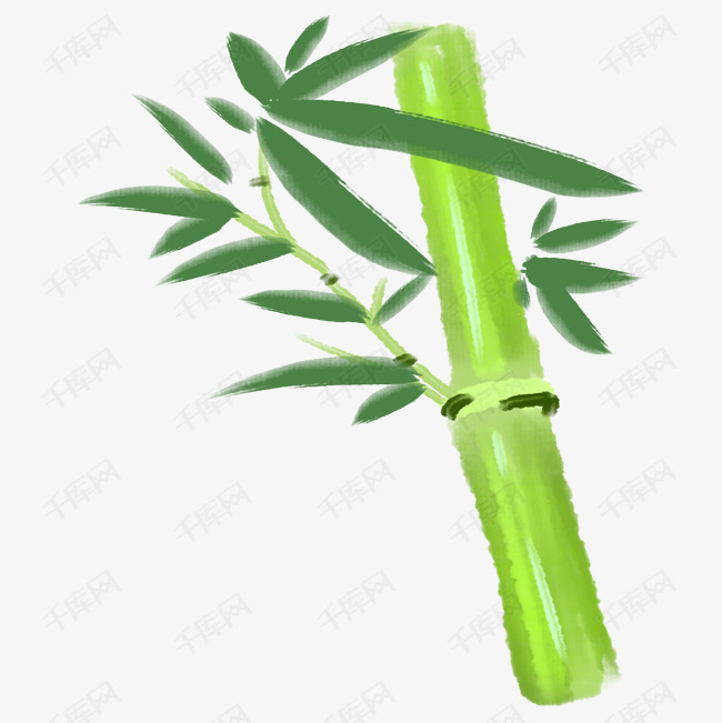 手绘绿色的竹子插画素材图片免费下载_高清psd_千库网