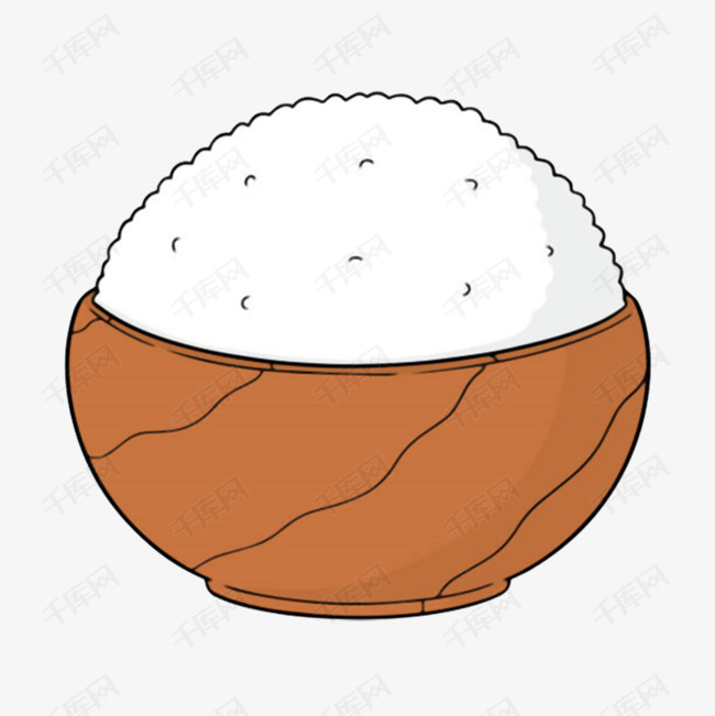 手绘卡通一碗米饭素材图片免费下载_高清png_千库网