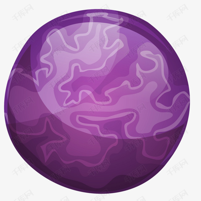 紫色反光圆球行星的素材免抠宇宙行星卡通行星恒星矢量行星星球紫色