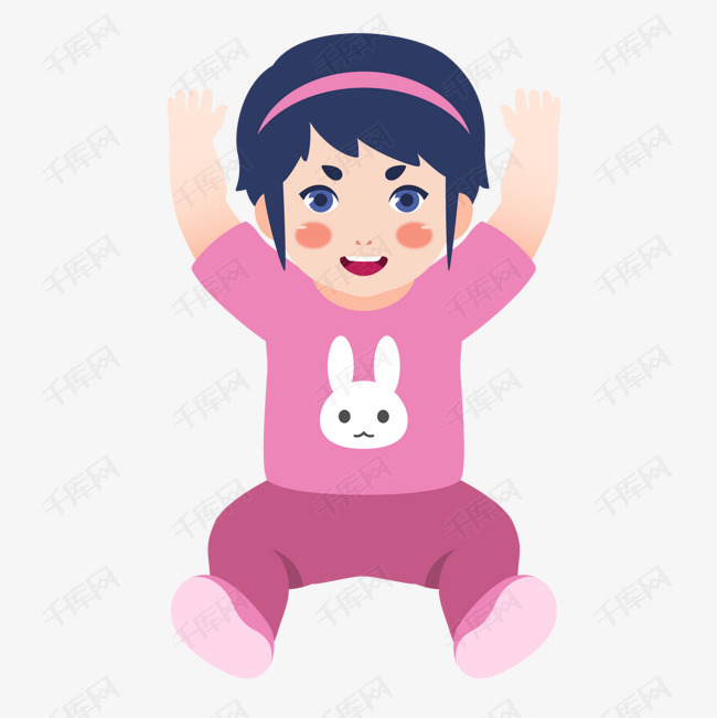 一个手绘的可爱小女孩