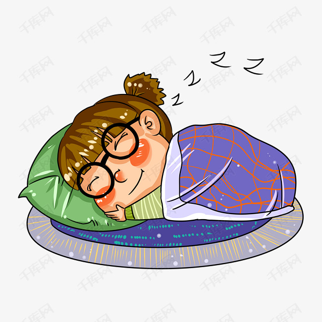 冬季宅在家睡觉手绘插画素材图片免费下载_高清psd_千